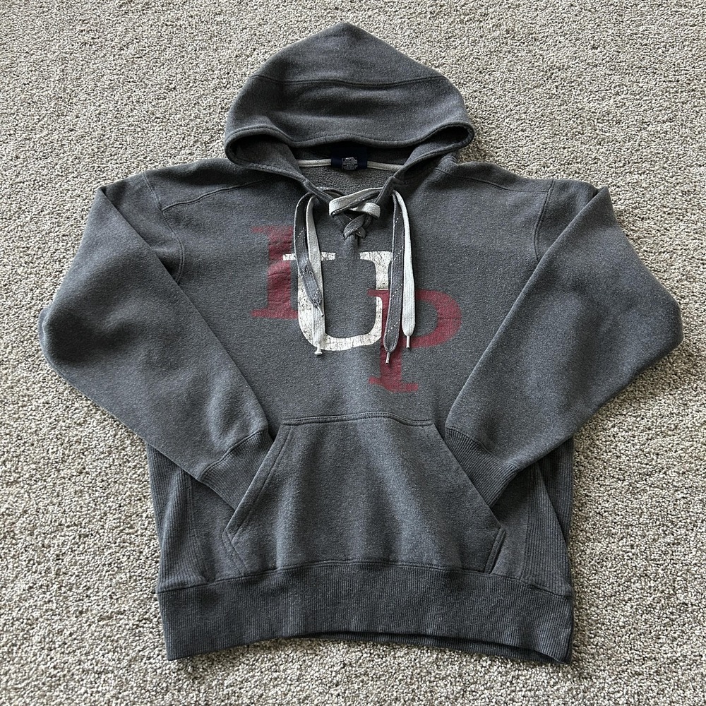 IUP Crimson Hawks Hoodie Sweatshirt Mens Medium Gray NCAA J America Fleece